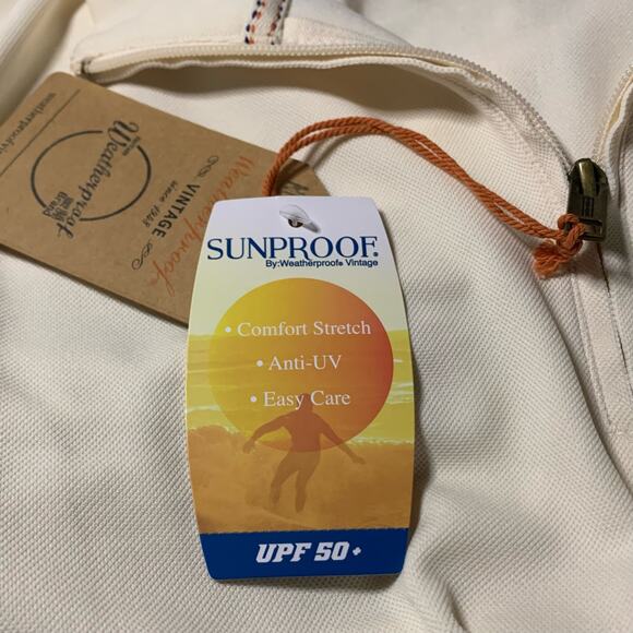 ORIGINAL WEATHERPROOF VINTAGE Men’s 1/4 Pull-Over UPF 50+ Antiq.White Size Large - Picture 5 of 15